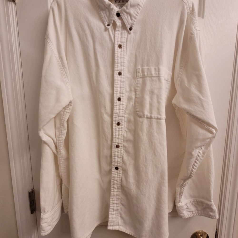 Vintage White Button-Down Shirt for Women XL